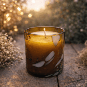 BOUGIE VERRE SOUFFLÉ bois de oud 1 MECHE