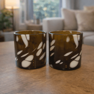 LOT DE 2 VERRES SOUFFLÉ